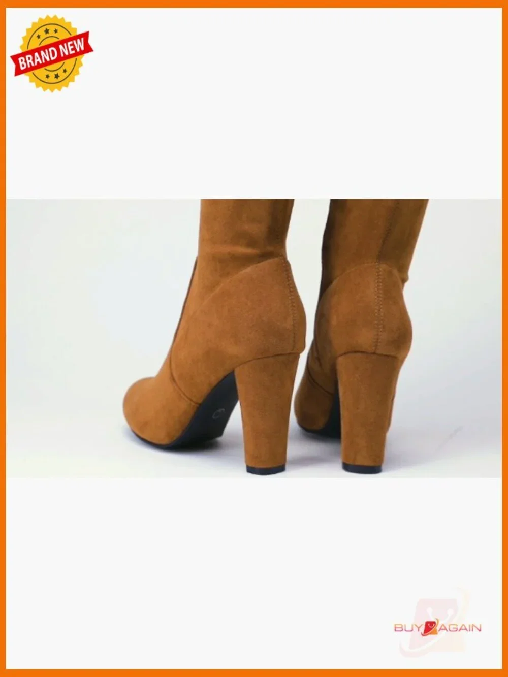 Suede Over The Knee Boots with 3.5 Inch Heel and Side Zipper